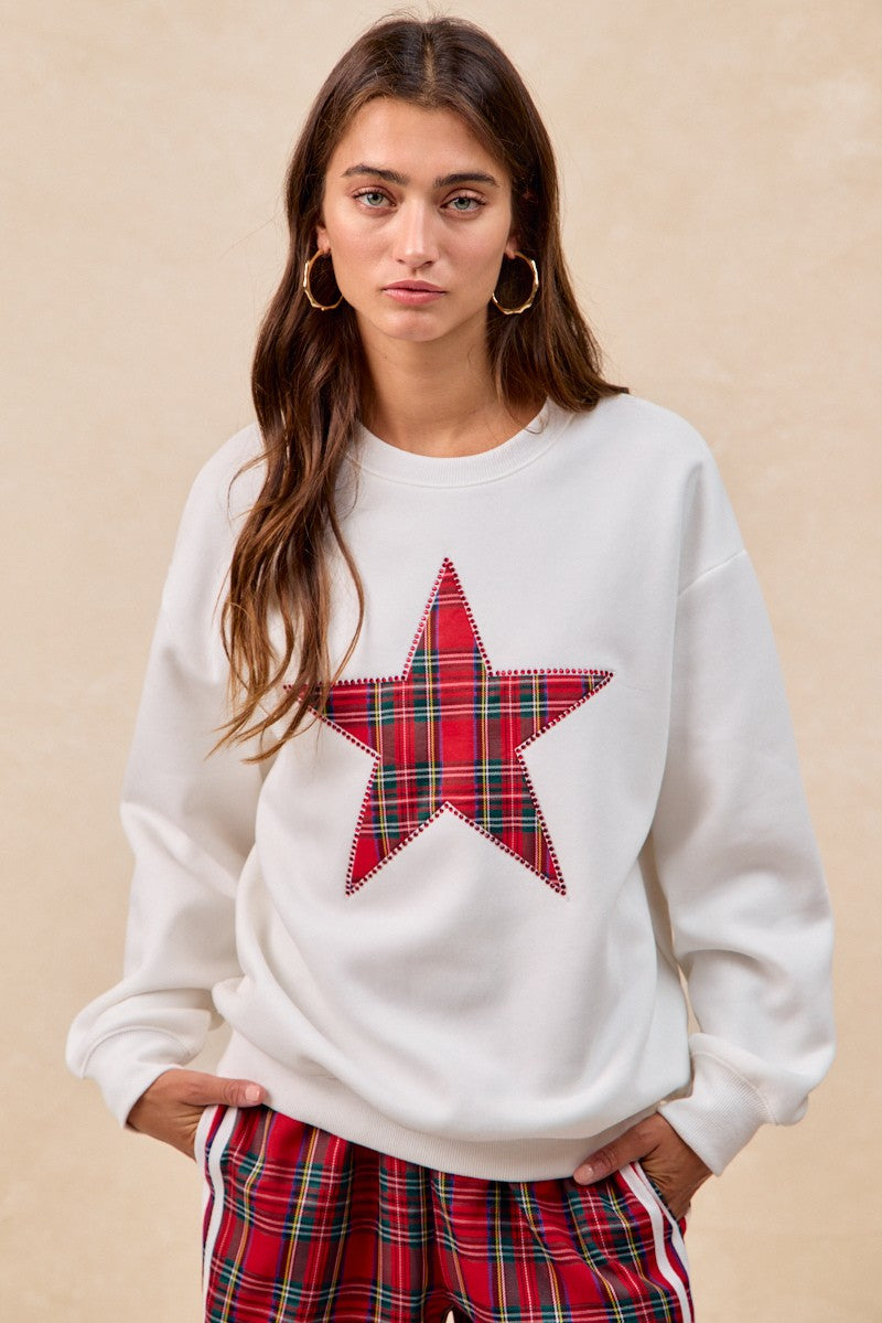 Plaid Holiday Rockstar Sweatshirt