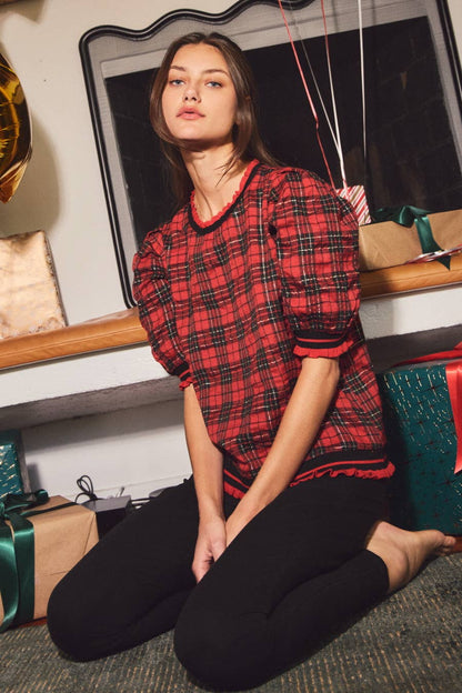 Plaid and Joy Blouse