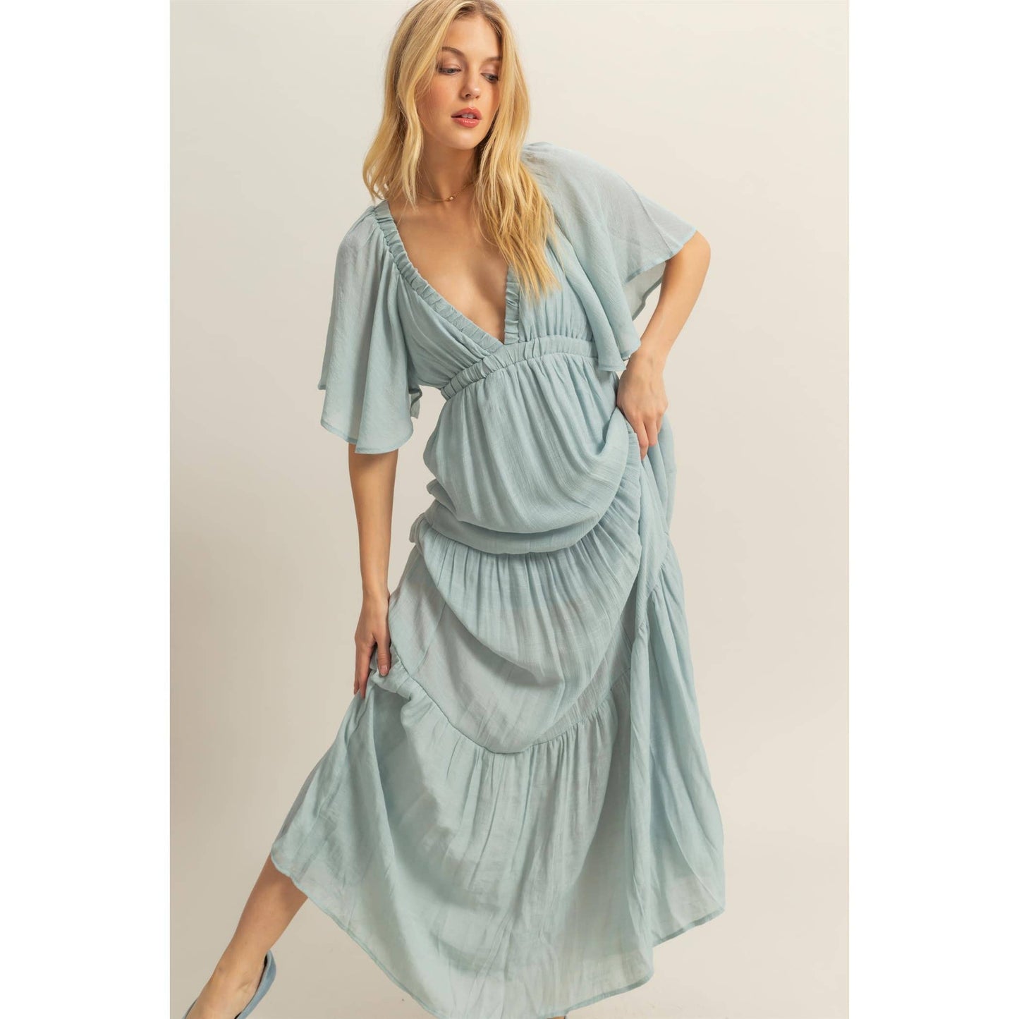 The Coastal Gypsy Dress in Blue Haze