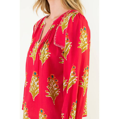 The Margo and Magenta Block Print Blouse