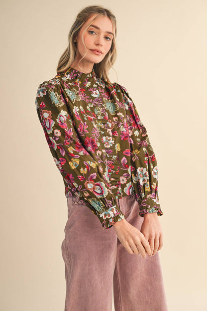 The Laci Ruffle Button Down Blouse