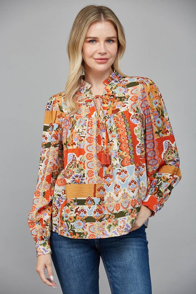 The Patchwork Ruffled Blouse