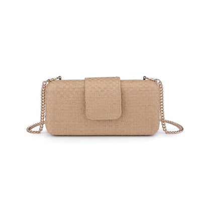 Sylvi Straw Clutch Bag With Chain Strap
