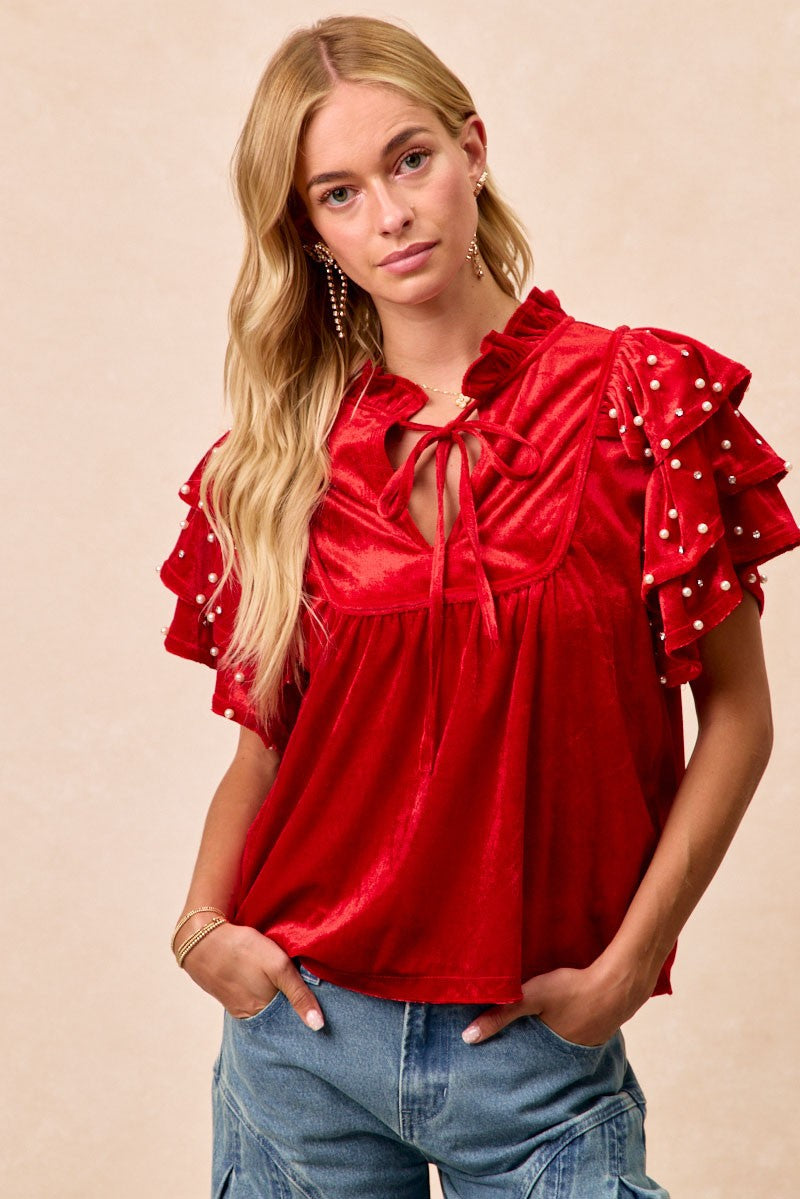 The Pearly and Cheerful Holiday Blouse