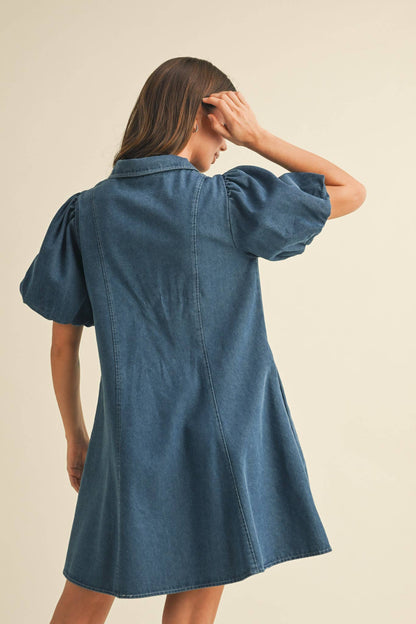 Denim and Bows Mini Dress