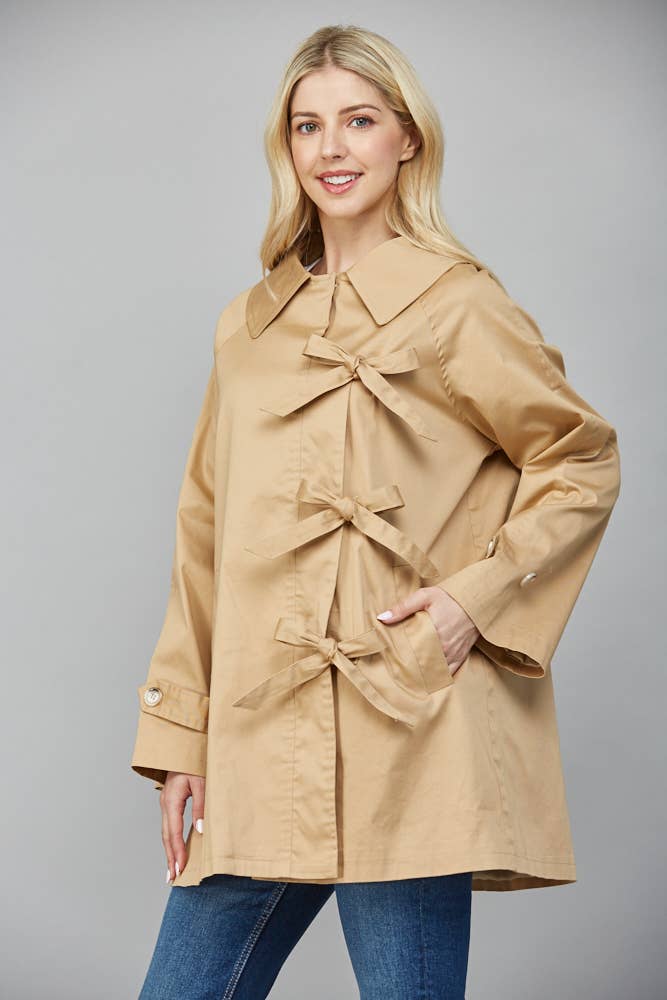 The Winnie Bow Tie Trench Coat