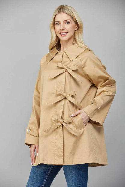 The Winnie Bow Tie Trench Coat