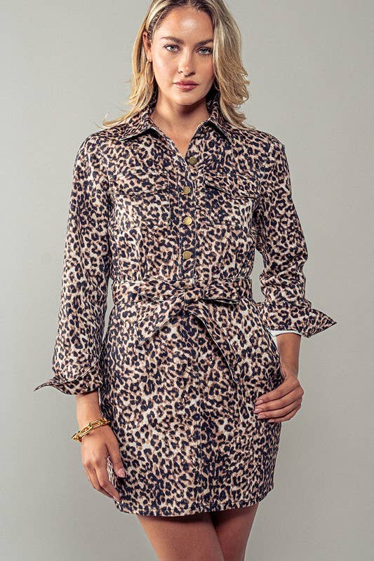 Savannah Leopard Mini Dress