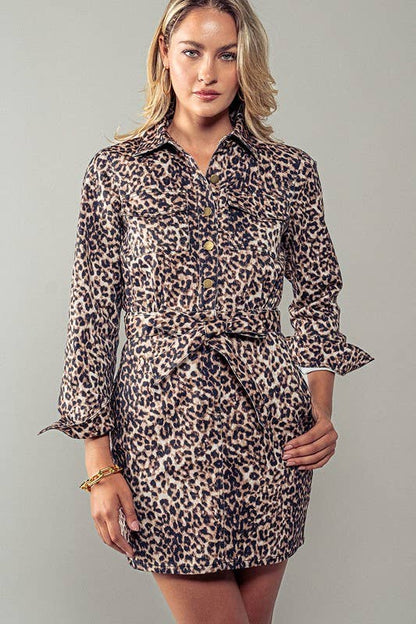 Savannah Leopard Mini Dress