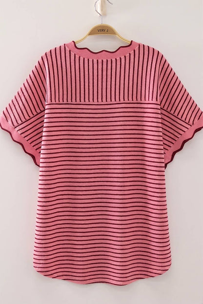 Soft Around The Edge Top-Pink