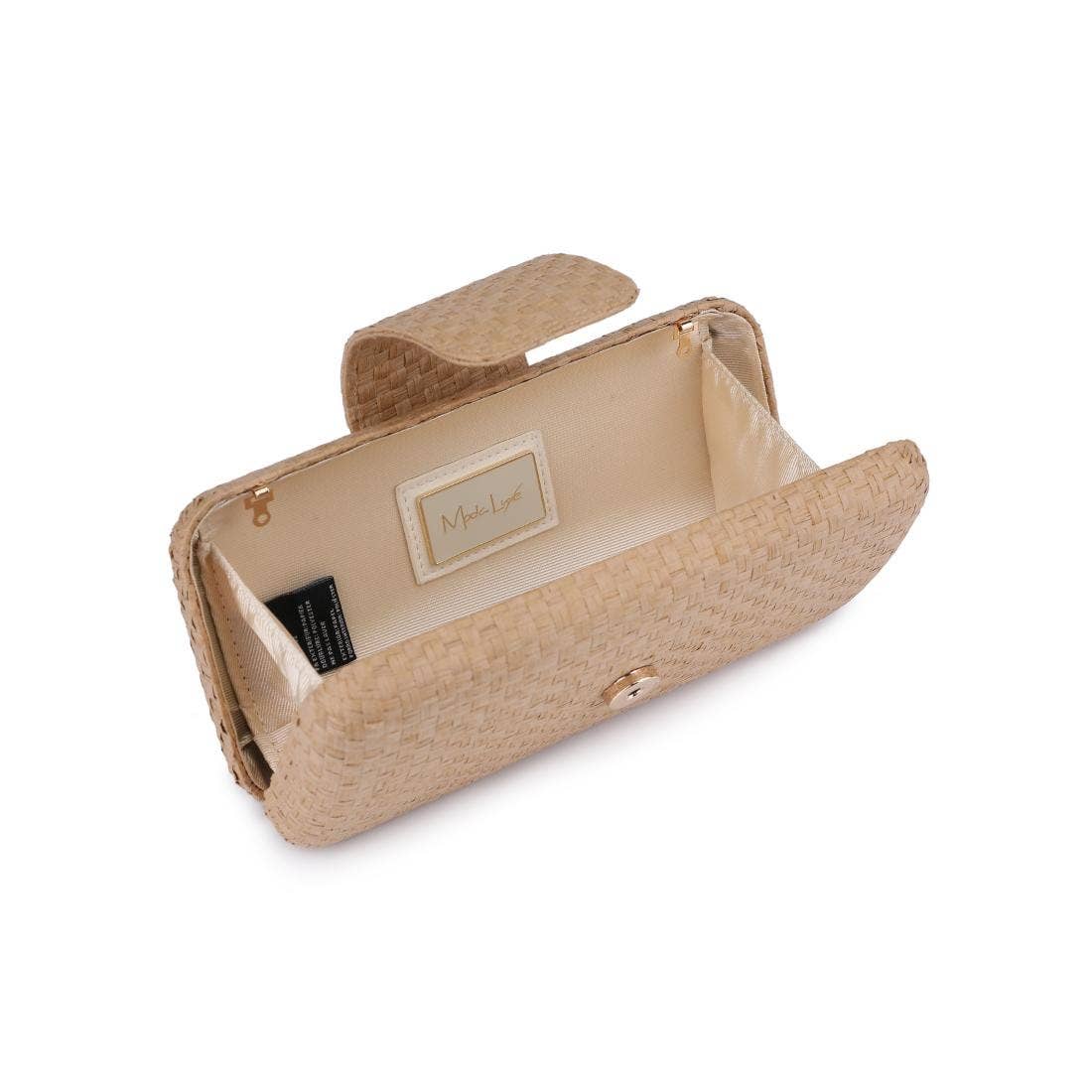 Sylvi Straw Clutch Bag With Chain Strap