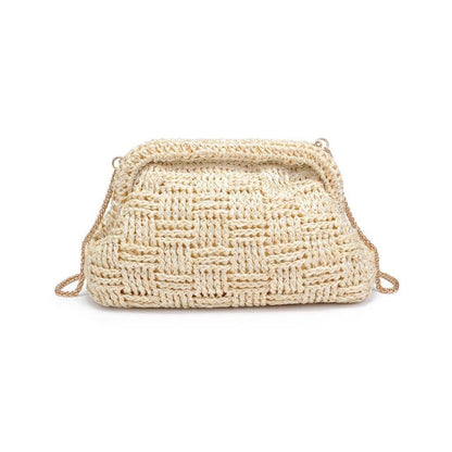 Annie Straw Clutch Bag With Chain Strap