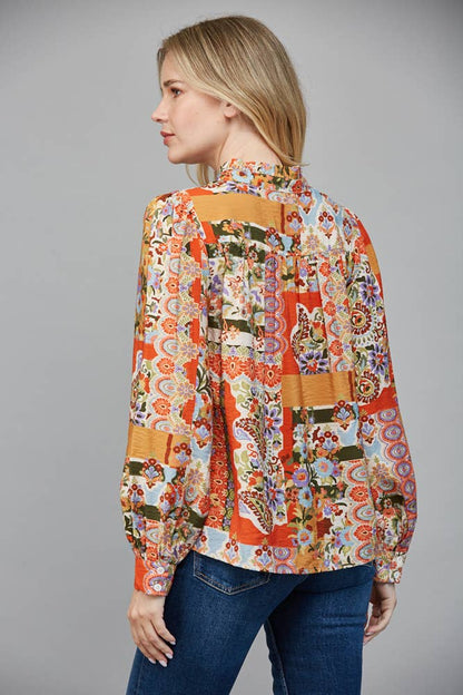 The Patchwork Ruffled Blouse