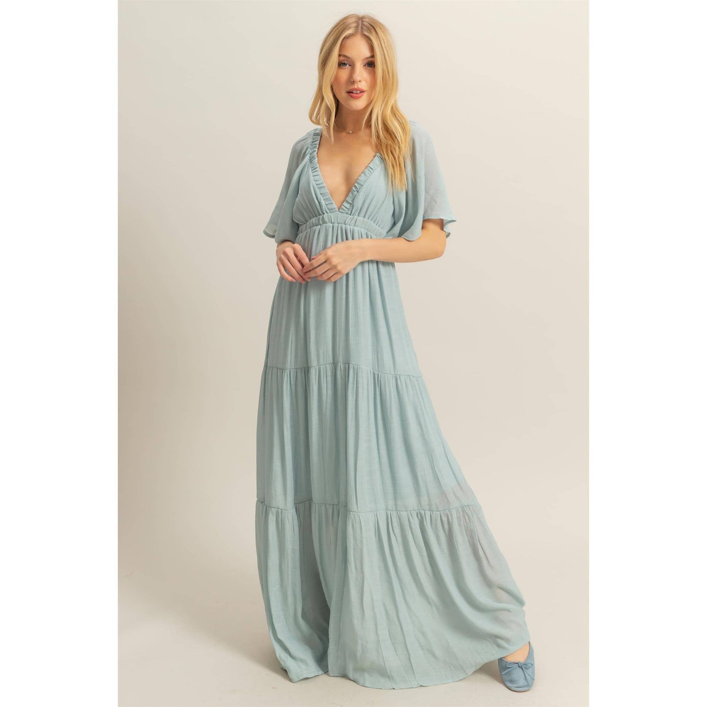 The Coastal Gypsy Dress in Blue Haze