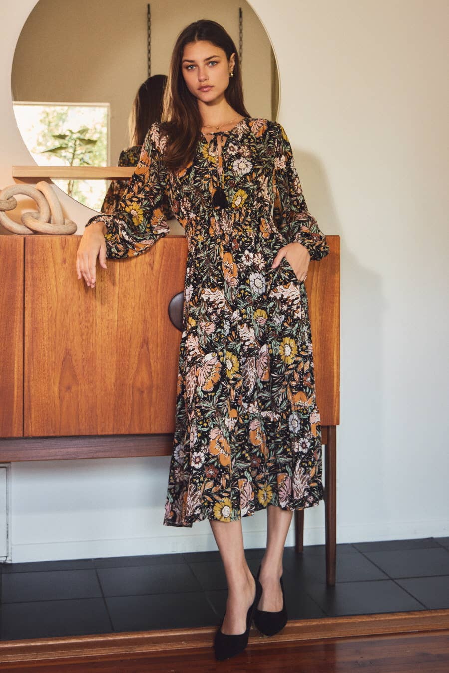 The Bethany Print Floral Midi Dress Curvy