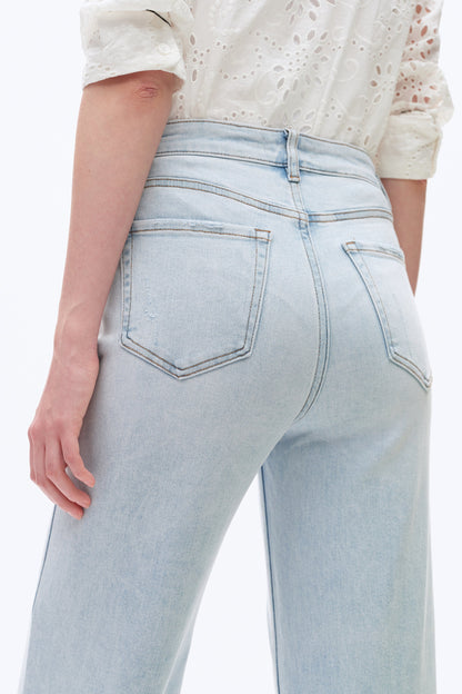 Bayeas Raw Edge Cropped Jeans